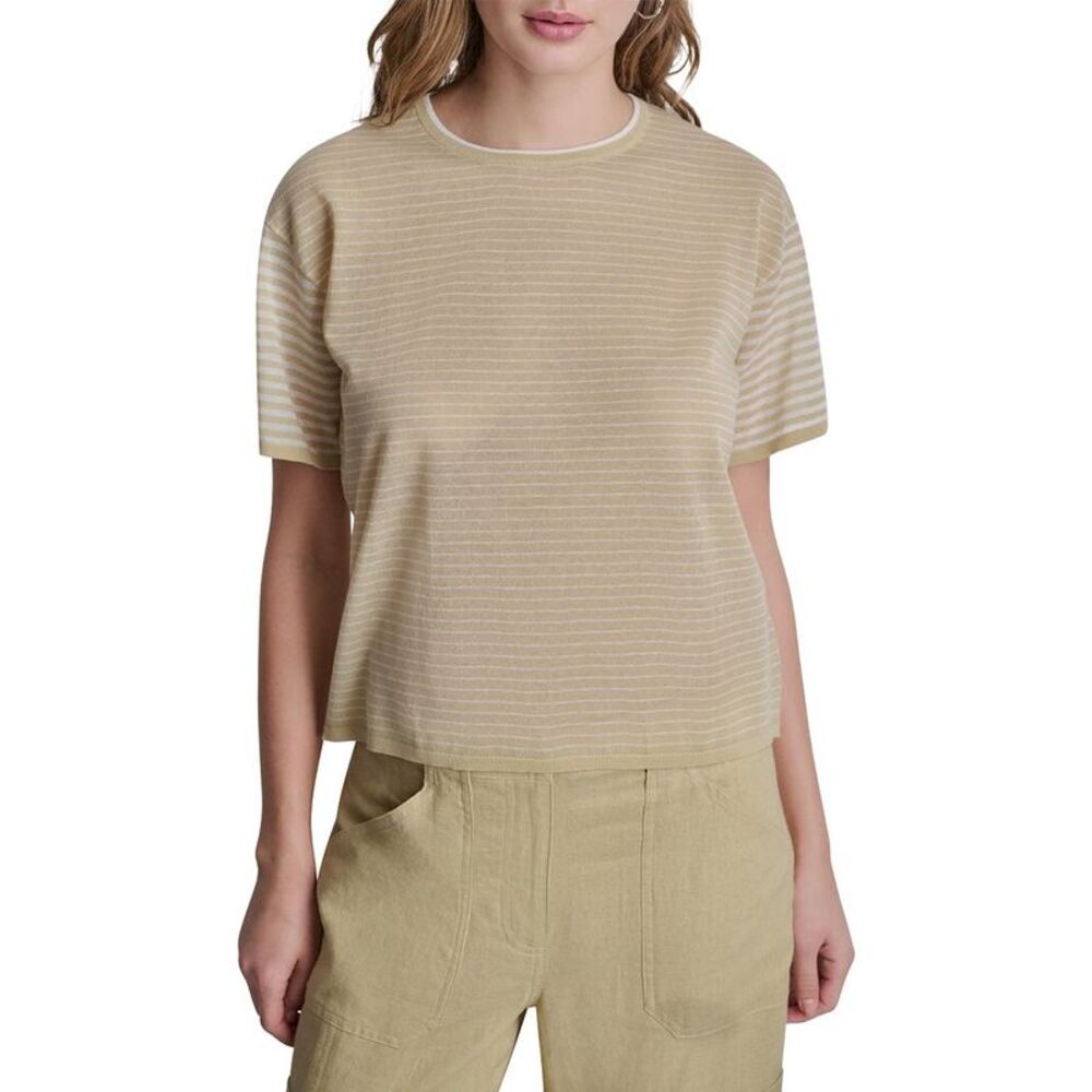 Dkny Womens Striped Lightweight Sweater, Brown